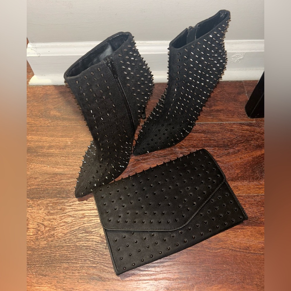Booties & matching clutch
